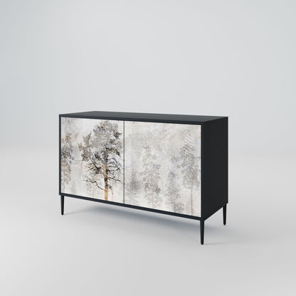 Credenza a 2 ante FADE IN THE TREES in finitura nera