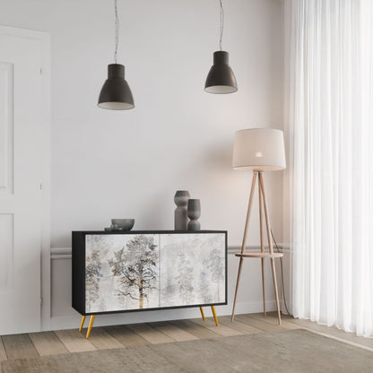 Credenza a 2 ante FADE IN THE TREES in finitura nera