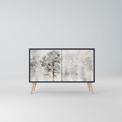 Credenza a 2 ante FADE IN THE TREES in finitura nera