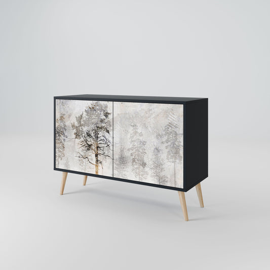 Credenza a 2 ante FADE IN THE TREES in finitura nera