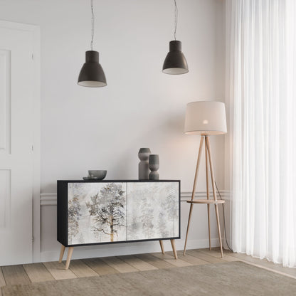 Credenza a 2 ante FADE IN THE TREES in finitura nera