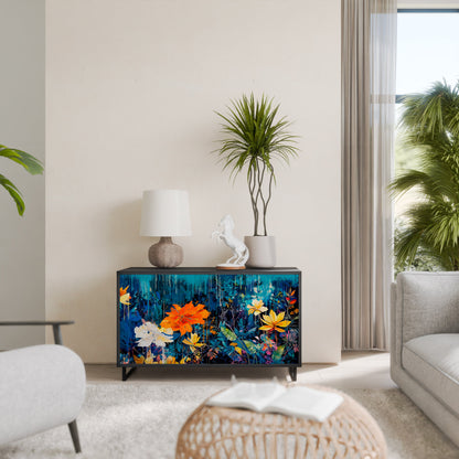 Credenza a 2 ante MIDNIGHT BLOSSOM in finitura nera
