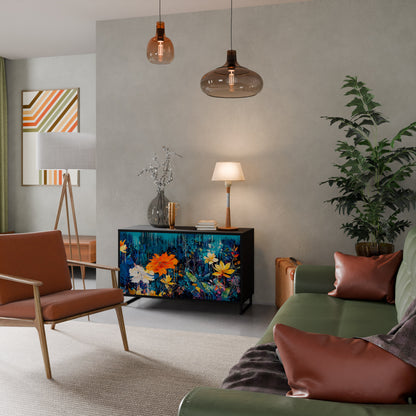 Credenza a 2 ante MIDNIGHT BLOSSOM in finitura nera