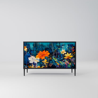 Credenza a 2 ante MIDNIGHT BLOSSOM in finitura nera