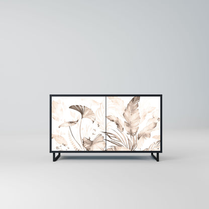 Credenza WILD TENDERNESS a 2 ante in finitura nera