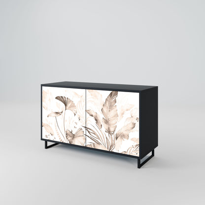 Credenza WILD TENDERNESS a 2 ante in finitura nera