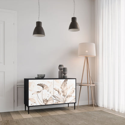 Credenza WILD TENDERNESS a 2 ante in finitura nera