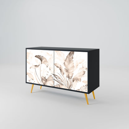 Credenza WILD TENDERNESS a 2 ante in finitura nera