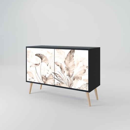 Credenza WILD TENDERNESS a 2 ante in finitura nera
