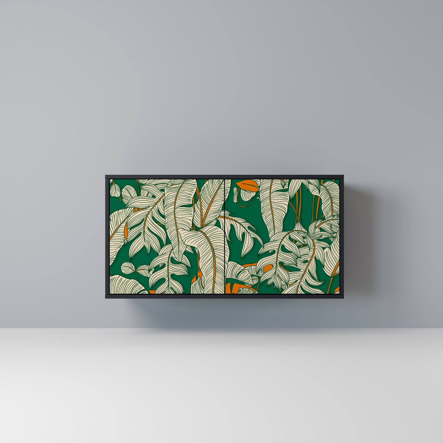 VERDANT PLEASURES Madia a 2 Ante in Finitura Nera