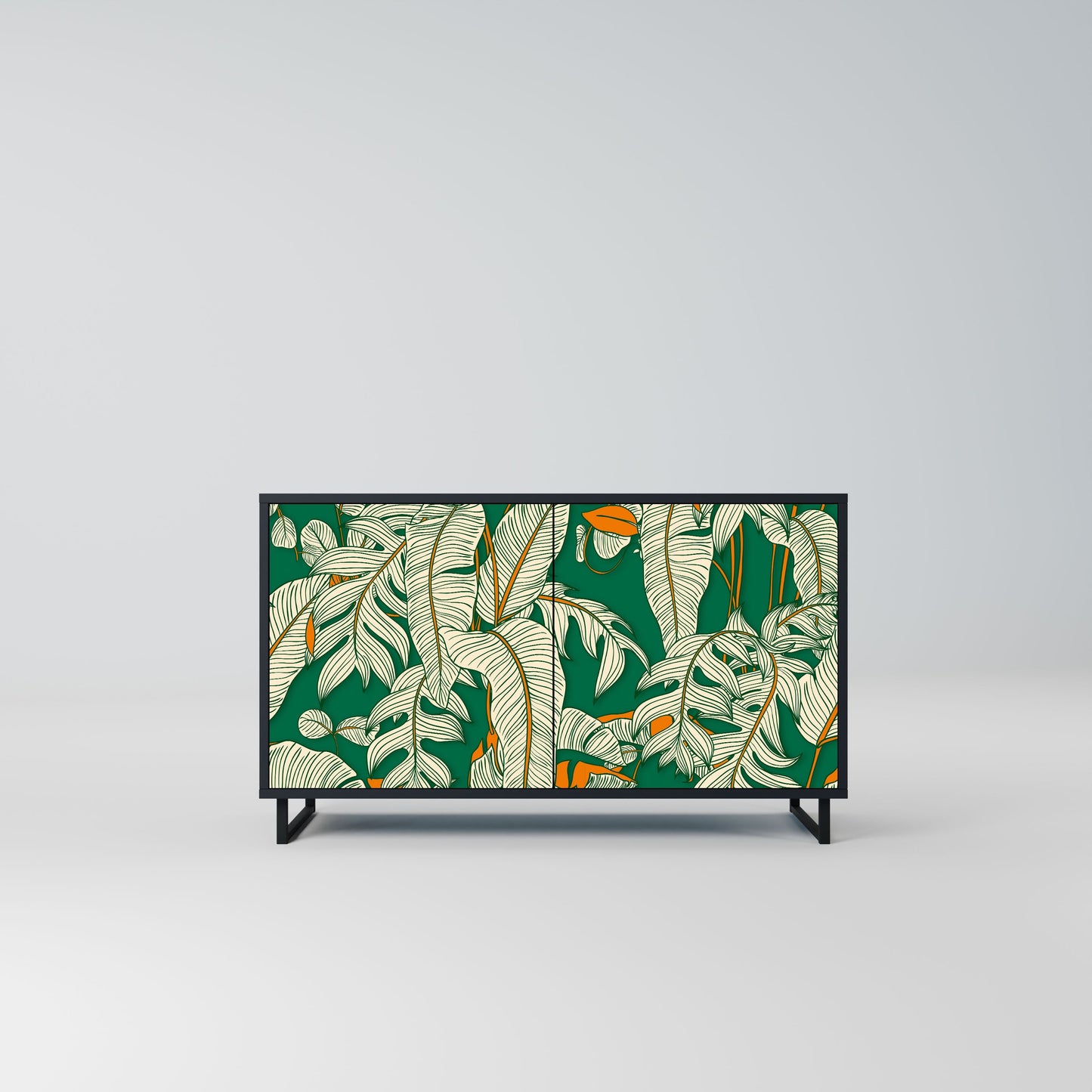 Credenza a 2 ante VERDANT PLEASURES in finitura nera
