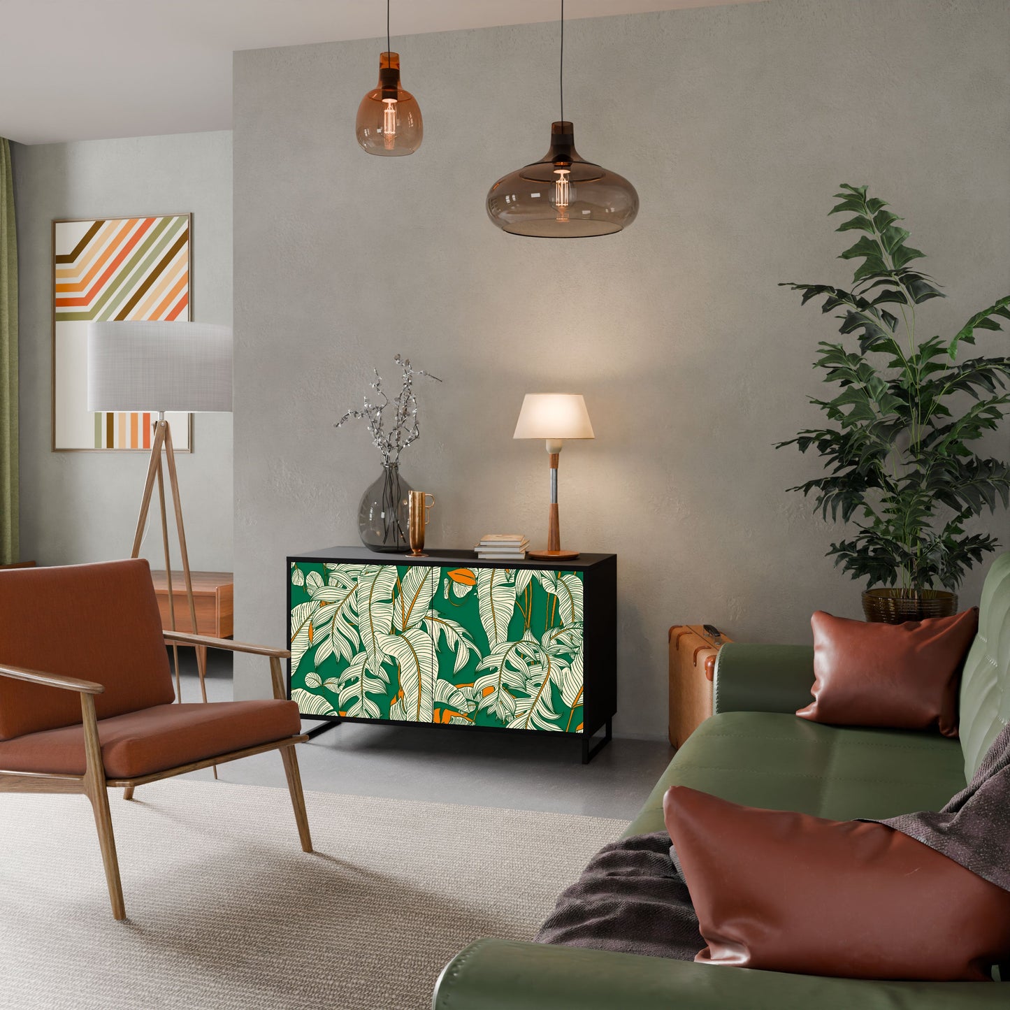 Credenza a 2 ante VERDANT PLEASURES in finitura nera