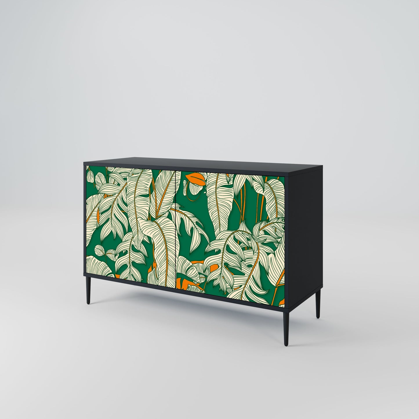 Credenza a 2 ante VERDANT PLEASURES in finitura nera