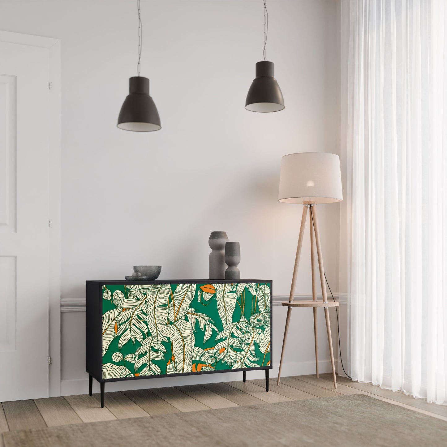 Credenza a 2 ante VERDANT PLEASURES in finitura nera