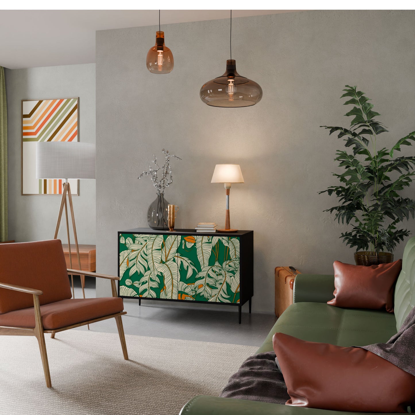 Credenza a 2 ante VERDANT PLEASURES in finitura nera