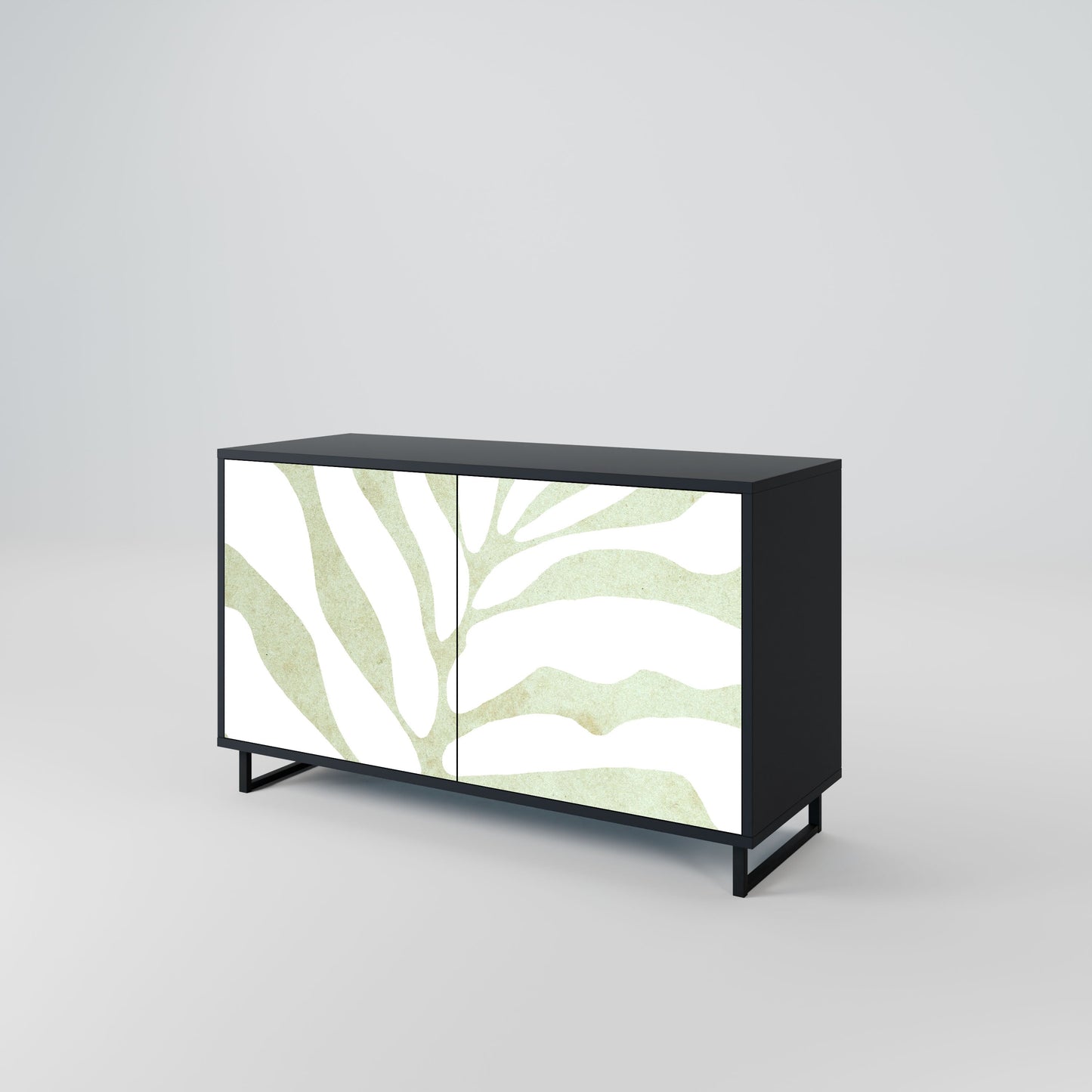 Credenza BOTANICAL SPARK a 2 ante in finitura nera
