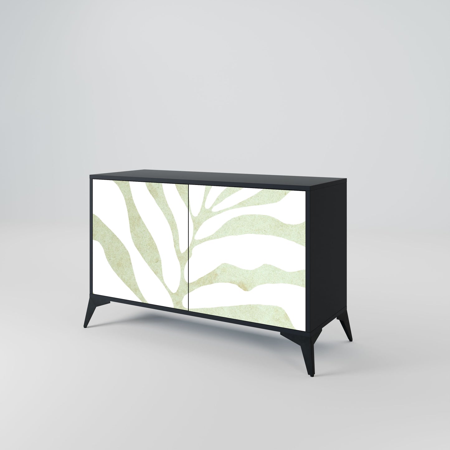 Credenza BOTANICAL SPARK a 2 ante in finitura nera