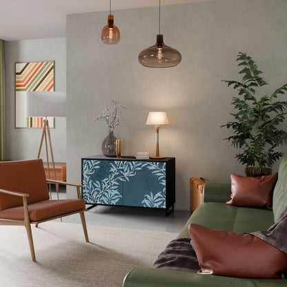 Credenza a 2 ante BLUE LEAVES in finitura nera
