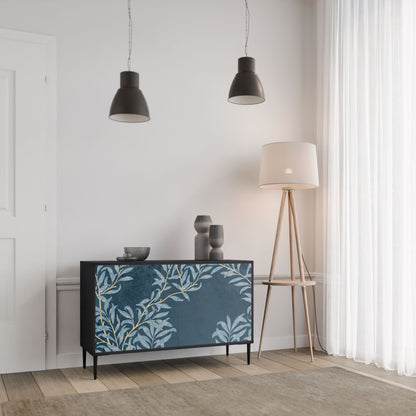 Credenza a 2 ante BLUE LEAVES in finitura nera