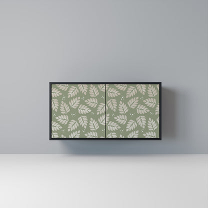LEAVES ON GREEN Madia a 2 Ante in Finitura Nera