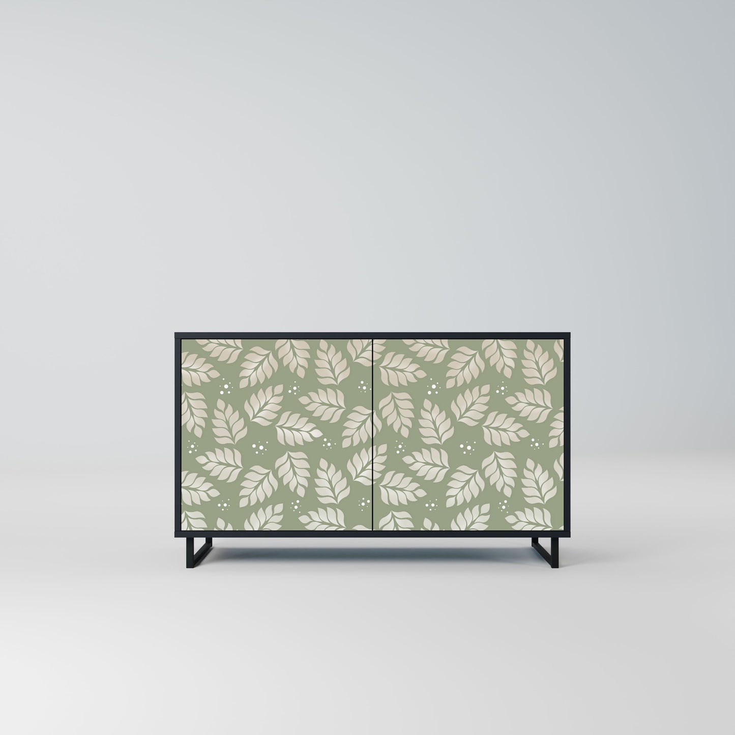 Credenza LEAVES ON GREEN a 2 ante in finitura nera