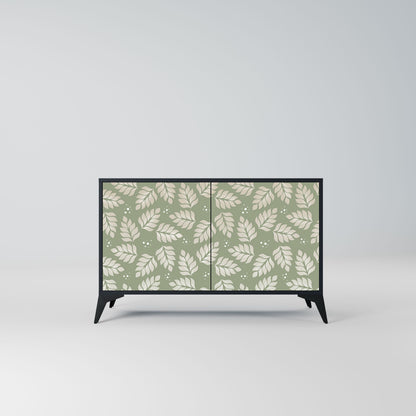 Credenza LEAVES ON GREEN a 2 ante in finitura nera