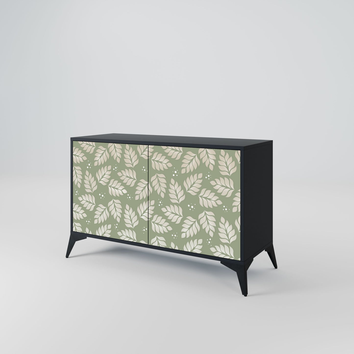 Credenza LEAVES ON GREEN a 2 ante in finitura nera