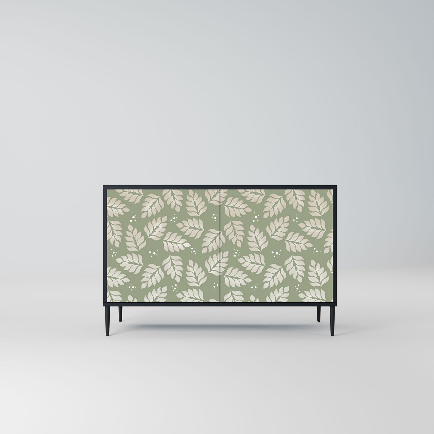 Credenza LEAVES ON GREEN a 2 ante in finitura nera