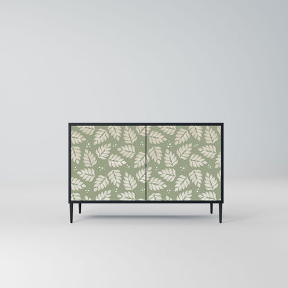 Credenza LEAVES ON GREEN a 2 ante in finitura nera
