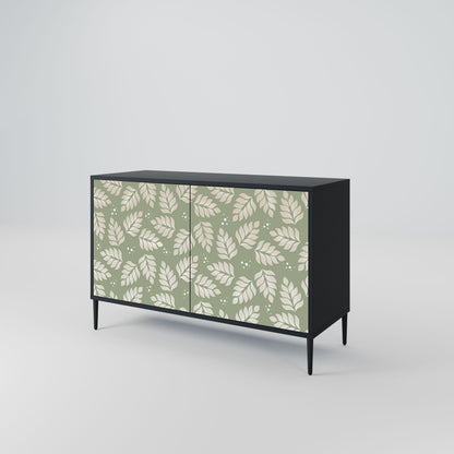 Credenza LEAVES ON GREEN a 2 ante in finitura nera