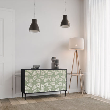 Credenza LEAVES ON GREEN a 2 ante in finitura nera