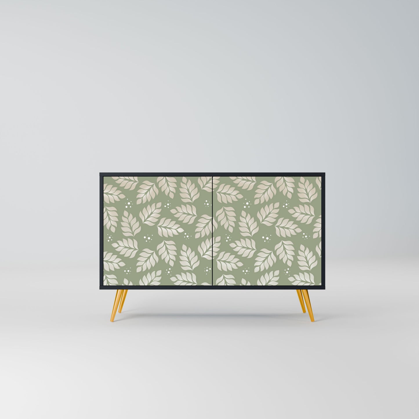 Credenza LEAVES ON GREEN a 2 ante in finitura nera