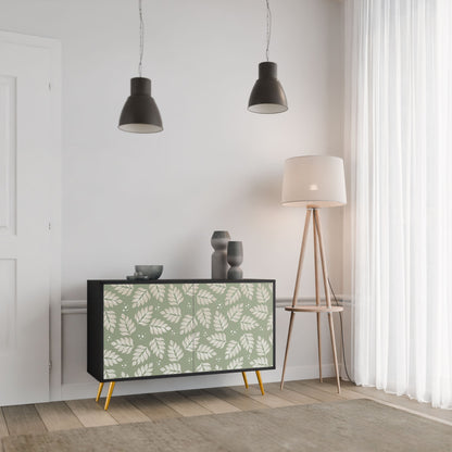 Credenza LEAVES ON GREEN a 2 ante in finitura nera