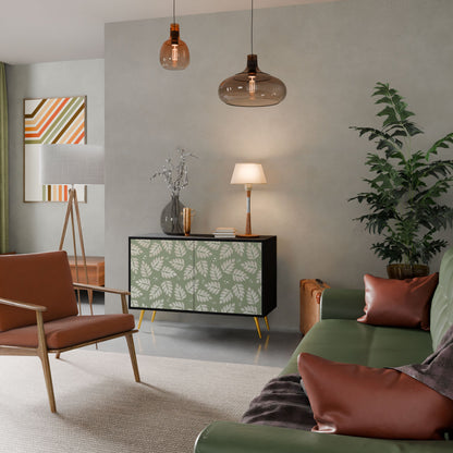 Credenza LEAVES ON GREEN a 2 ante in finitura nera