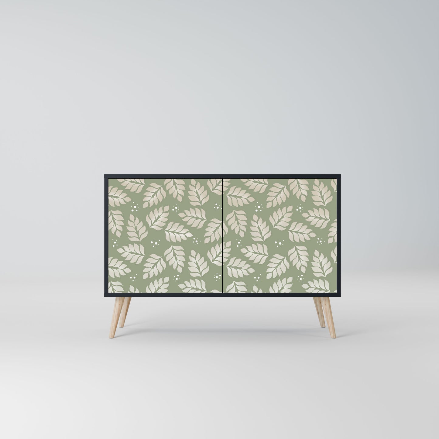Credenza LEAVES ON GREEN a 2 ante in finitura nera