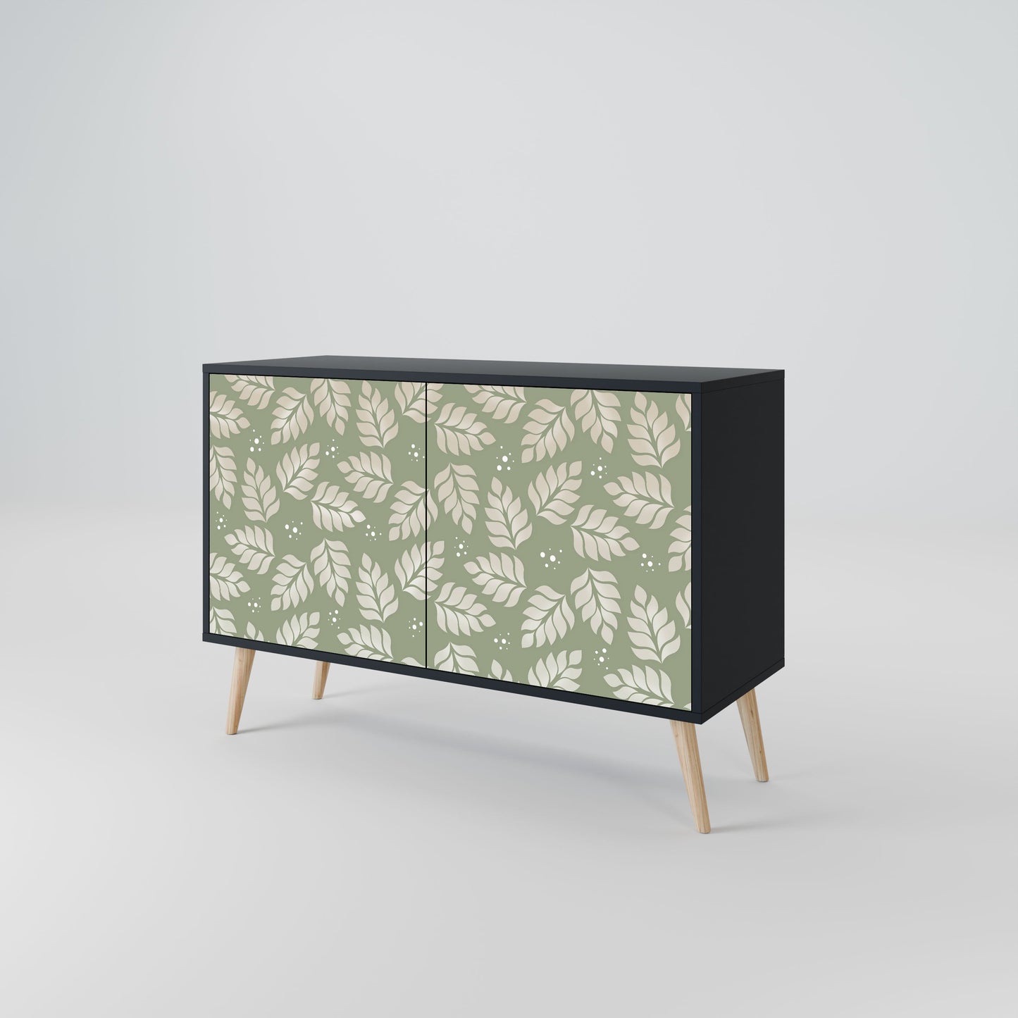 Credenza LEAVES ON GREEN a 2 ante in finitura nera