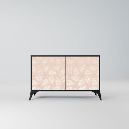 Credenza LEAVES ON BEIGE a 2 ante in finitura nera