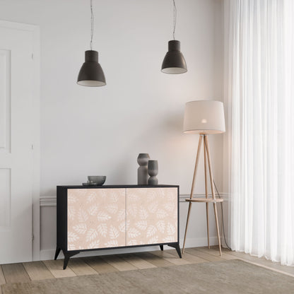 Credenza LEAVES ON BEIGE a 2 ante in finitura nera