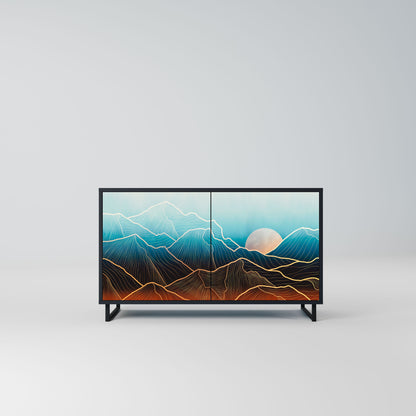 Credenza LUNAR SECRETS a 2 ante in finitura nera