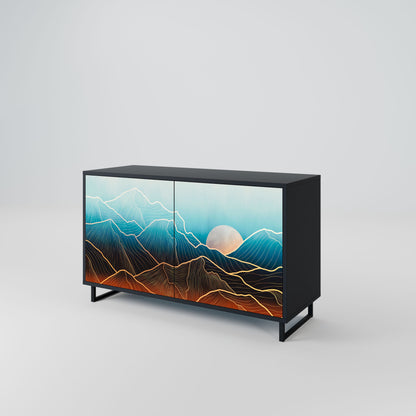 Credenza LUNAR SECRETS a 2 ante in finitura nera