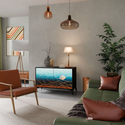 Credenza LUNAR SECRETS a 2 ante in finitura nera