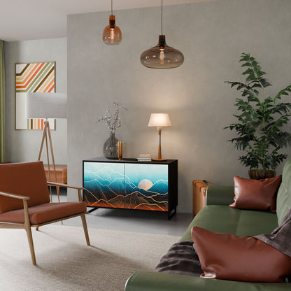 Credenza LUNAR SECRETS a 2 ante in finitura nera