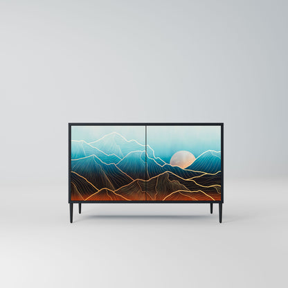Credenza LUNAR SECRETS a 2 ante in finitura nera