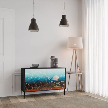Credenza LUNAR SECRETS a 2 ante in finitura nera