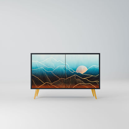 Credenza LUNAR SECRETS a 2 ante in finitura nera