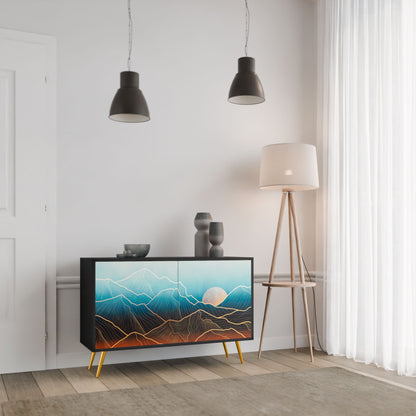 Credenza LUNAR SECRETS a 2 ante in finitura nera
