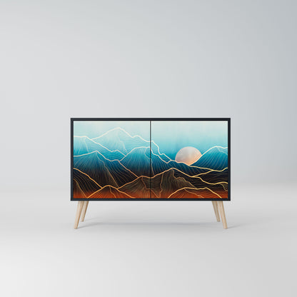 Credenza LUNAR SECRETS a 2 ante in finitura nera
