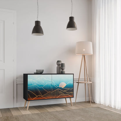 Credenza LUNAR SECRETS a 2 ante in finitura nera