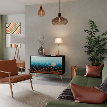Credenza LUNAR SECRETS a 2 ante in finitura nera