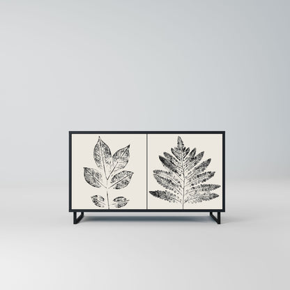 Credenza LEAFY STAMPS a 2 ante con finitura nera